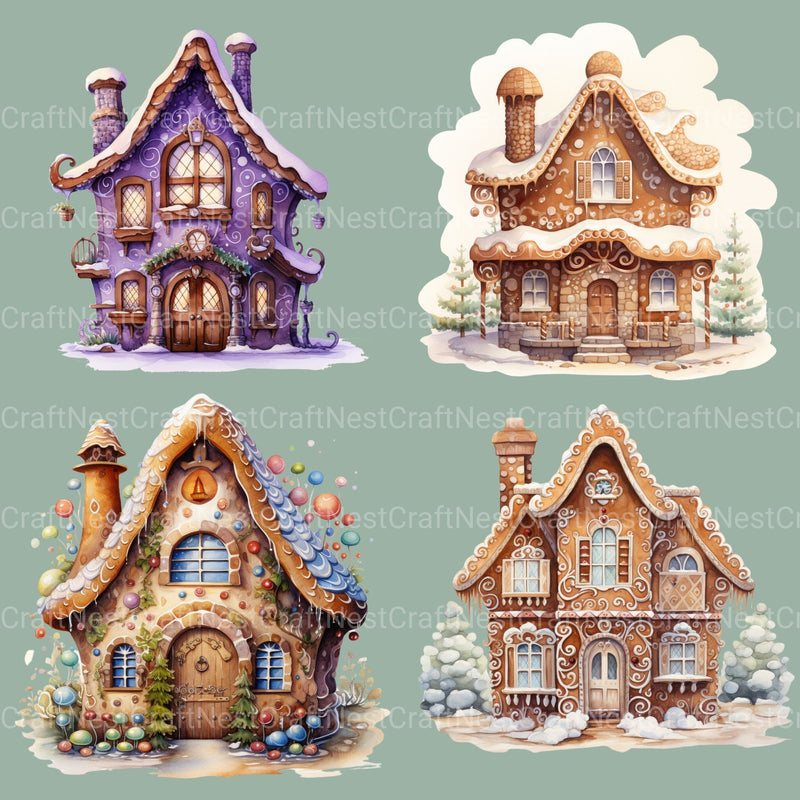Gingerbread House Clipart Bundle 2 - CraftNest - Digital Crafting and Art