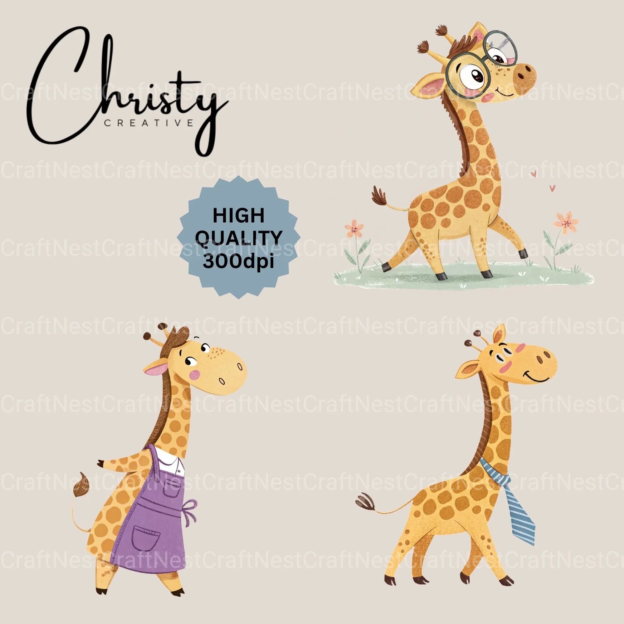 Giraffe Clipart Bundle - CraftNest - Digital Crafting and Art