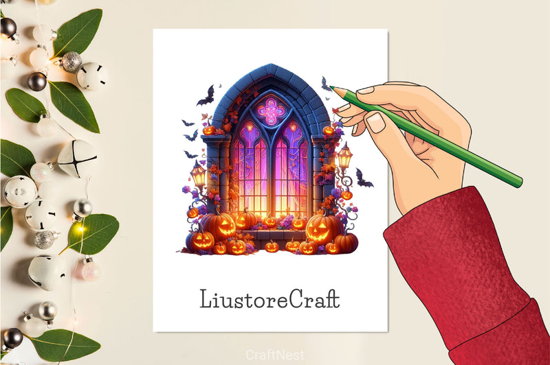 Window Halloween Clipart Bundle - CraftNest - Digital Crafting and Art