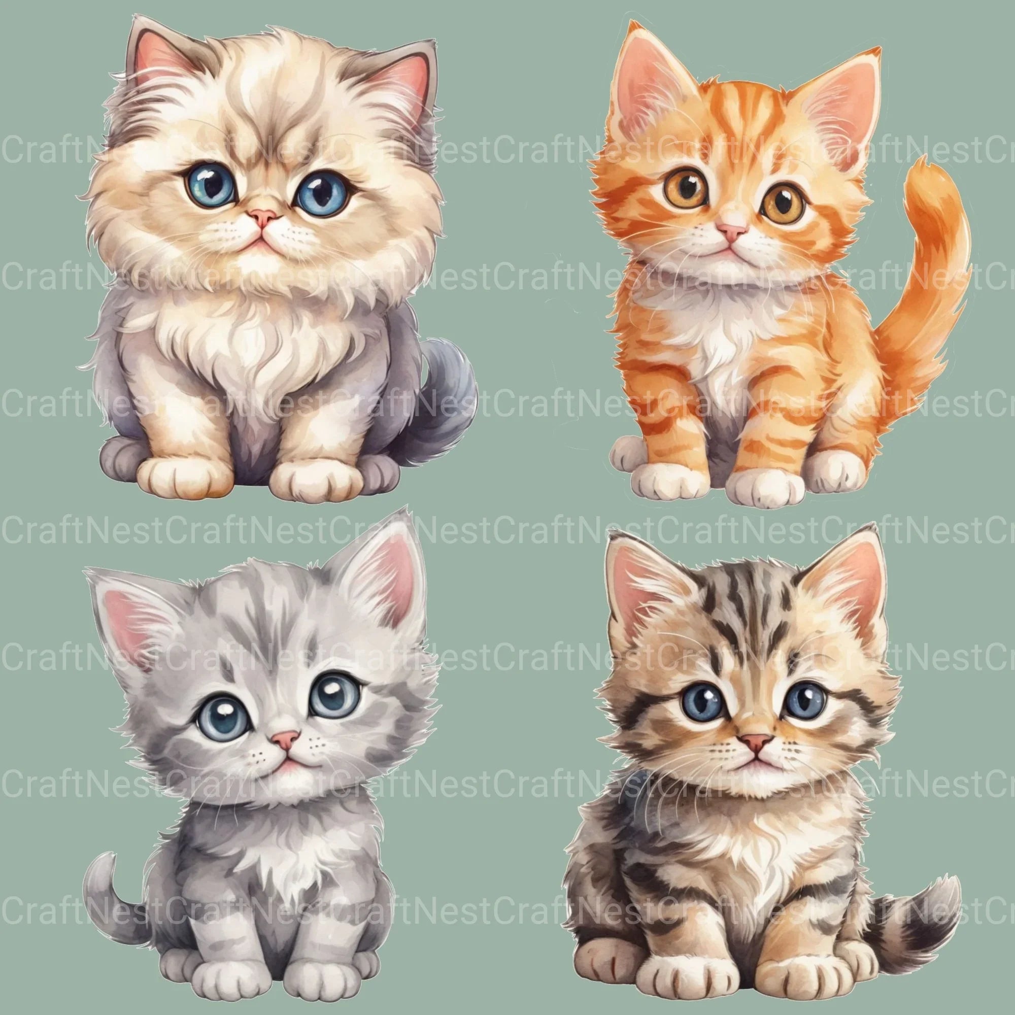 Kittens Clipart Bundle 5 - CraftNest - Digital Crafting and Art
