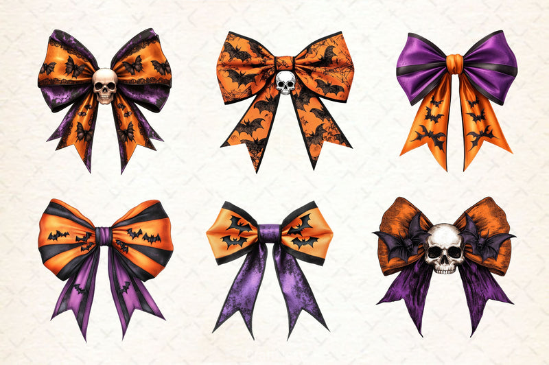 Halloween Bow Copy Clipart Bundle - CraftNest - Digital Crafting and Art