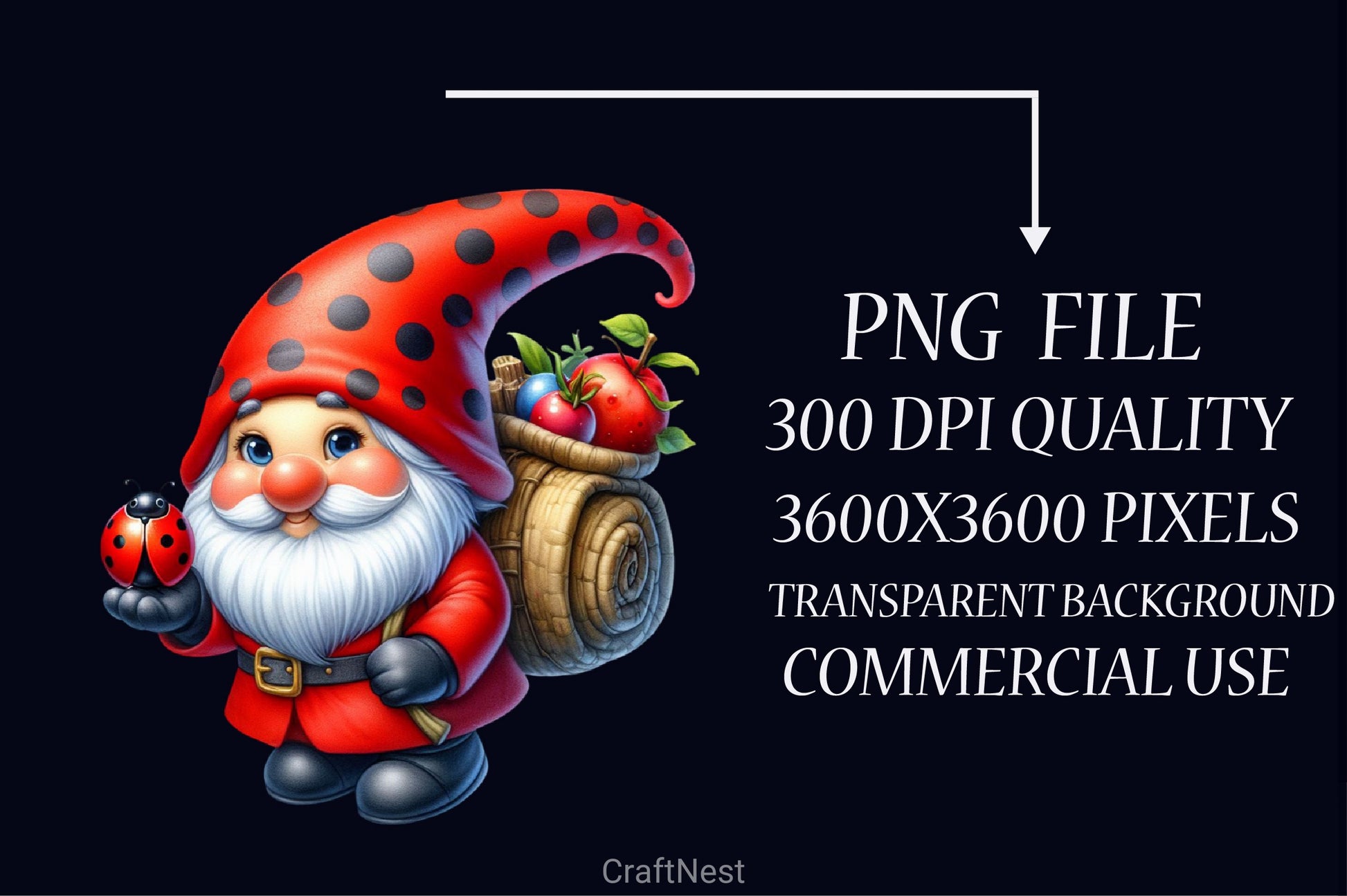 Ladybug Gnome Clipart Bundle - CraftNest - Digital Crafting and Art