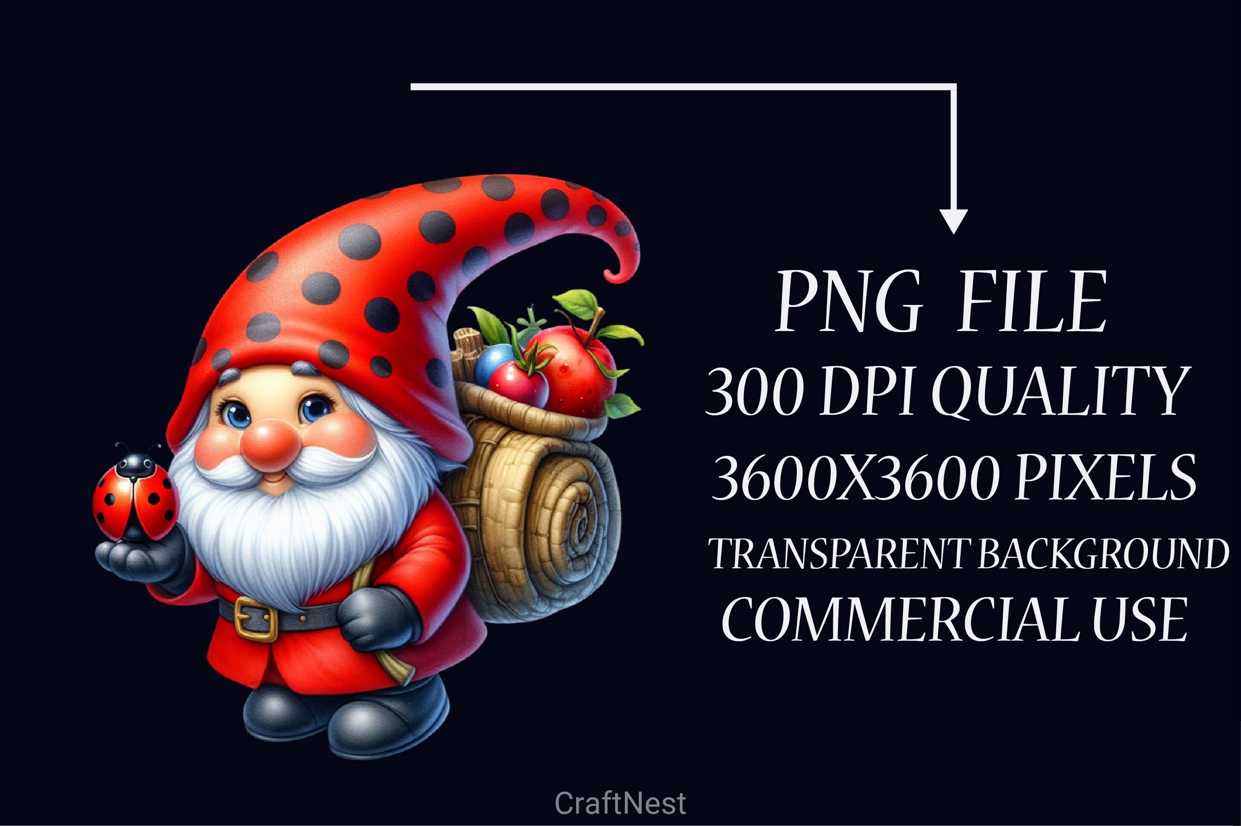 Ladybug Gnome Clipart Bundle - CraftNest - Digital Crafting and Art