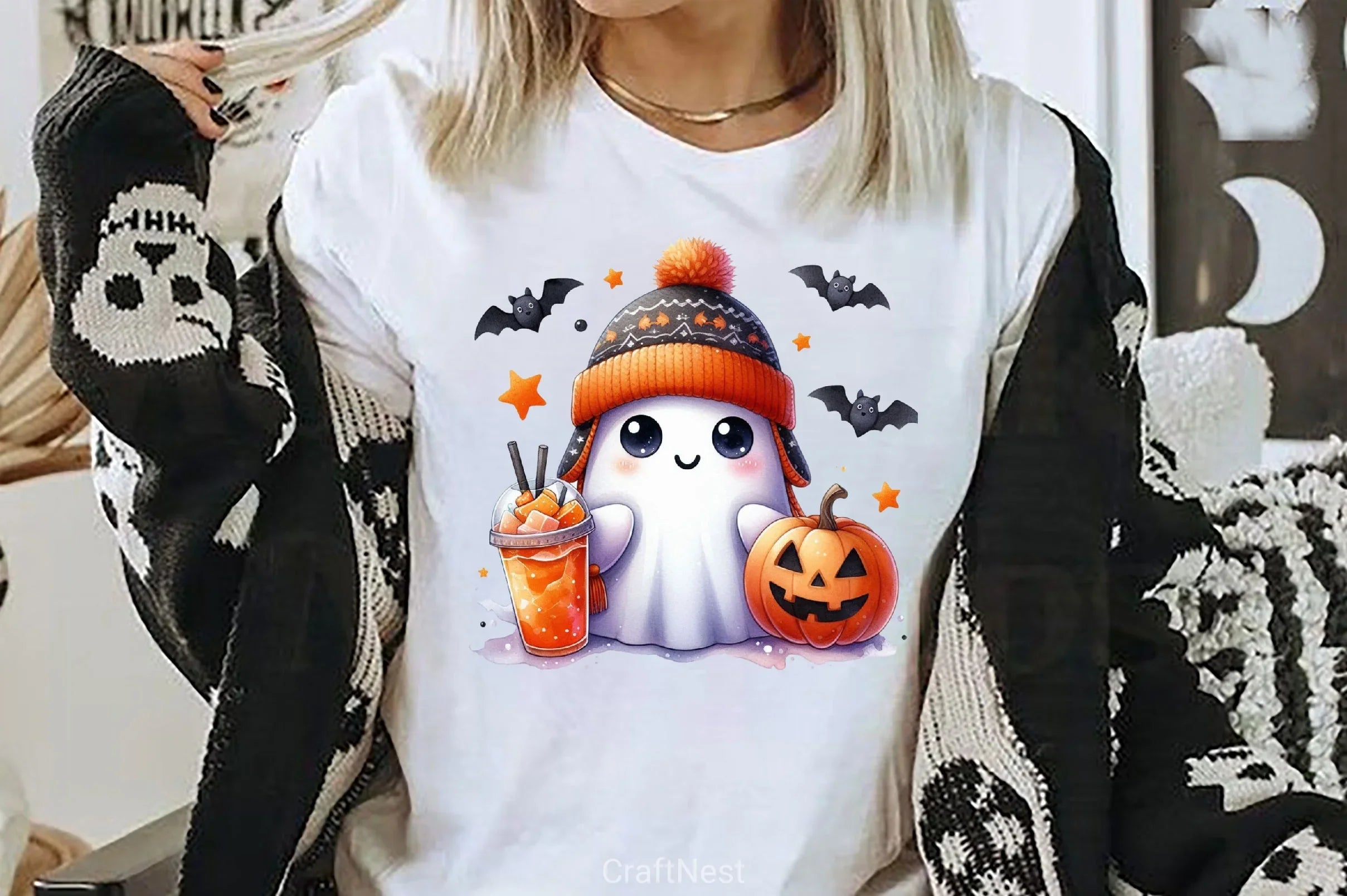 Cute Ghost Cute Halloween Clipart Bundle 6 - CraftNest - Digital Crafting and Art