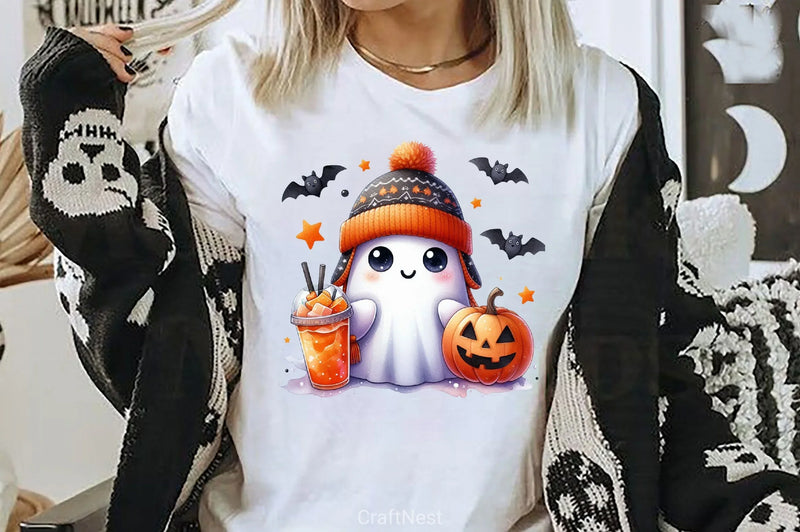 Cute Ghost Cute Halloween Clipart Bundle 6 - CraftNest - Digital Crafting and Art