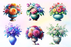 Beautiful Flowers Vase Clipart Bundle - CraftNest - Digital Crafting and Art