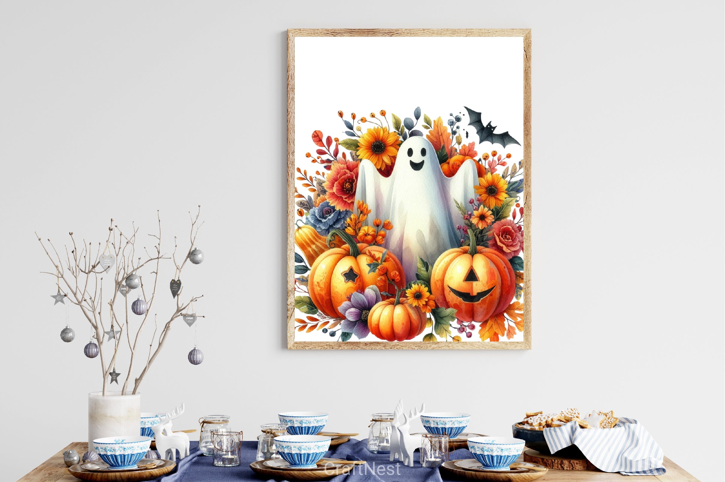 Ghost Pumpkin Floral Halloween Clipart Bundle - CraftNest - Digital Crafting and Art