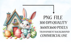 Easter Bunny House Clipart Bundle 3 - CraftNest - Digital Crafting and Art