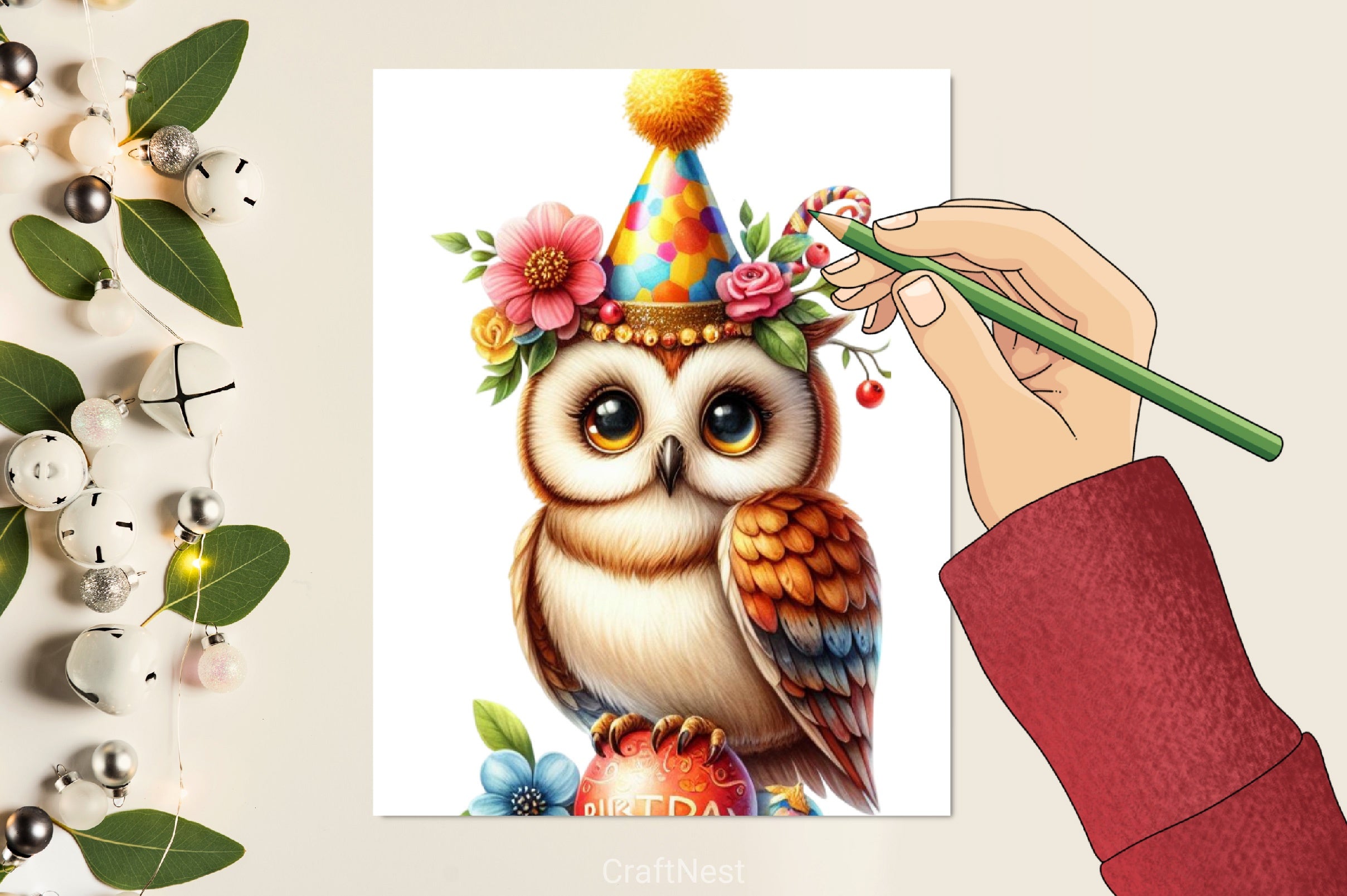 Birthday Owl Clipart Bundle - CraftNest - Digital Crafting and Art