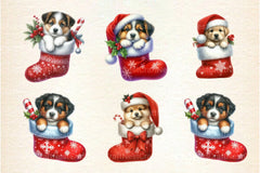 Dog Christmas Stocking Clipart Bundle - CraftNest - Digital Crafting and Art