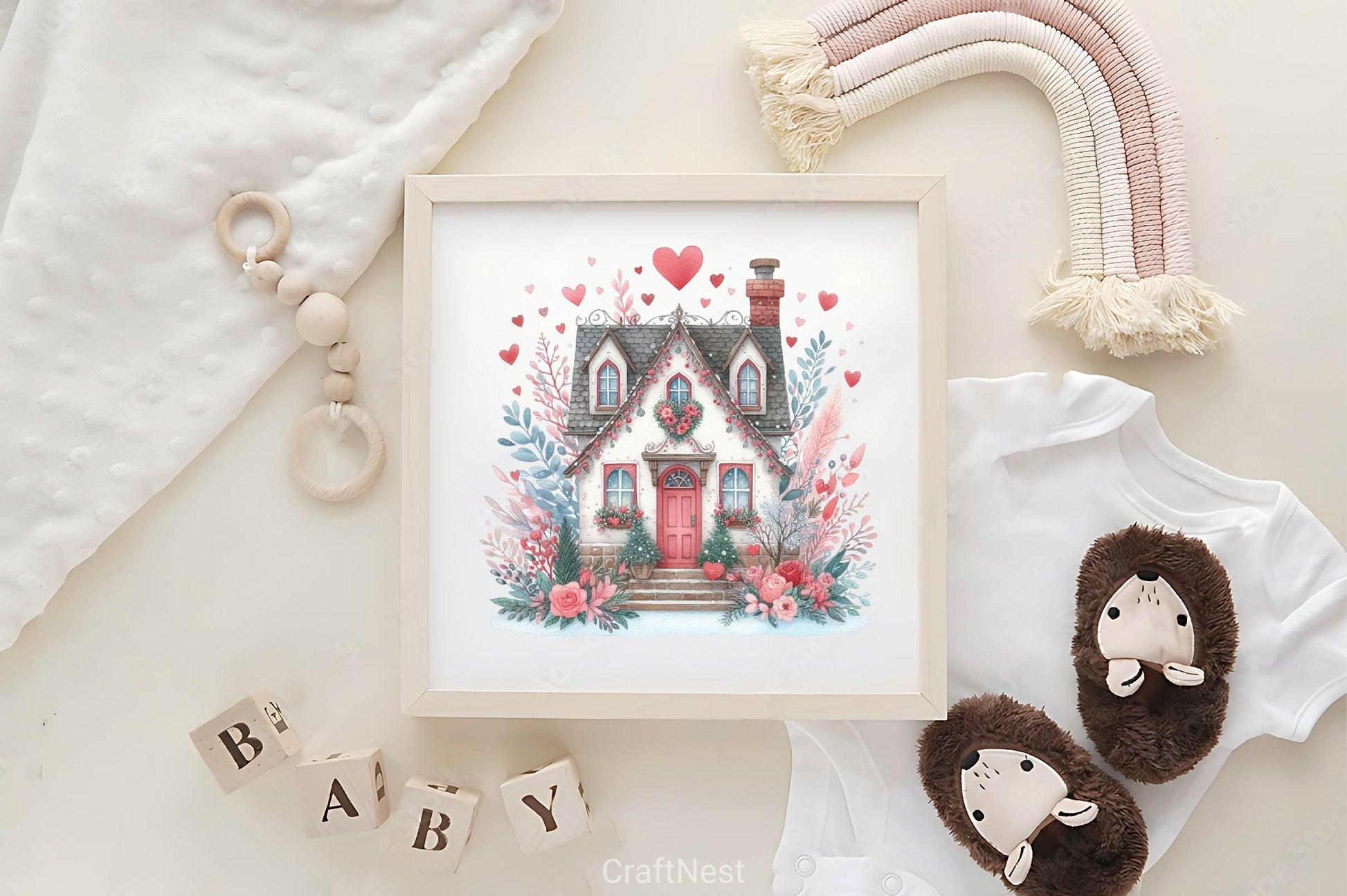 Romantic Valentines Day Cottage Clipart Bundle - CraftNest - Digital Crafting and Art