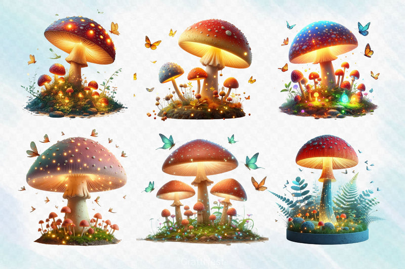 Mushroom Clipart Bundle 4 - CraftNest - Digital Crafting and Art