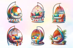 Cozy Hanging Chair Clipart Bundle - CraftNest - Digital Crafting and Art