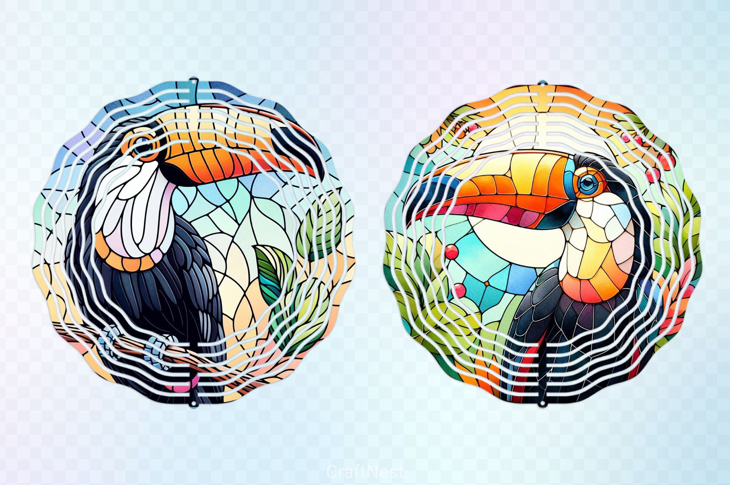 Toucan Bird Stained Glass Clipart Bundle - CraftNest - Digital Crafting and Art