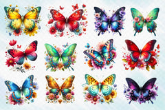Colorful Butterfly Clipart Bundle 2 - CraftNest - Digital Crafting and Art