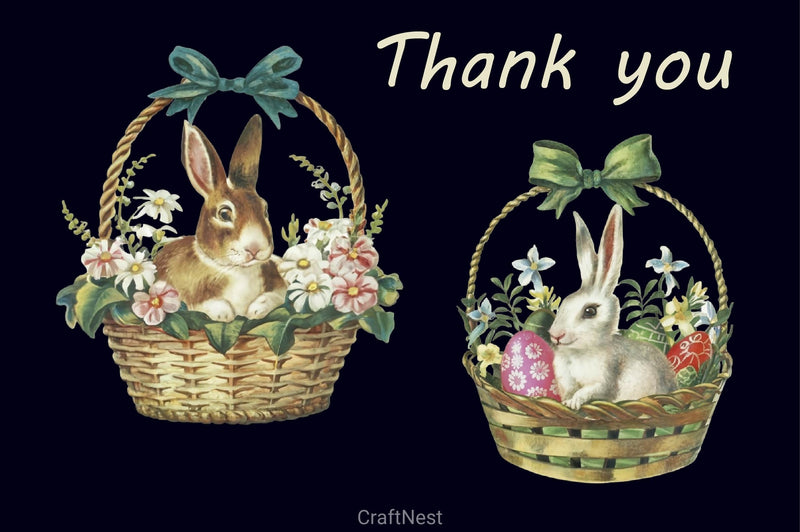 Easter Bunny Basket Clipart Bundle 2 - CraftNest - Digital Crafting and Art