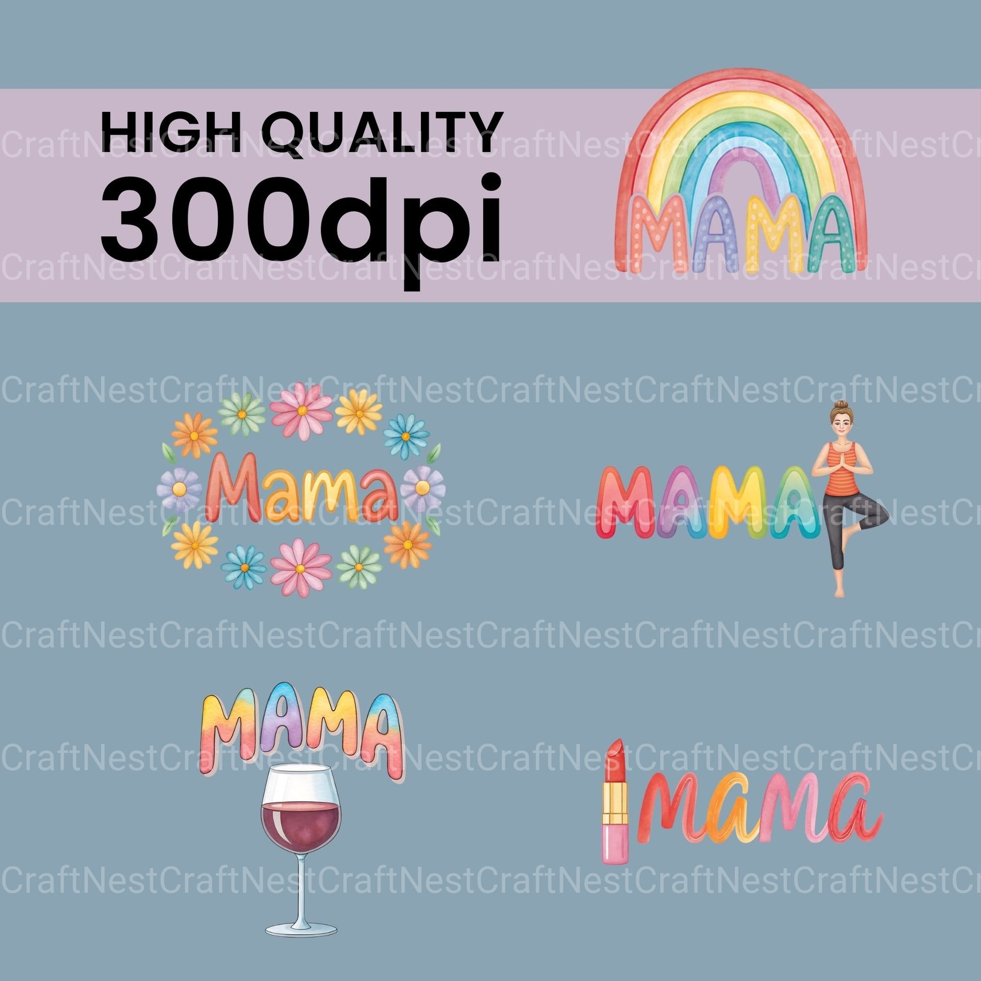 Mama Clipart Bundle - CraftNest - Digital Crafting and Art