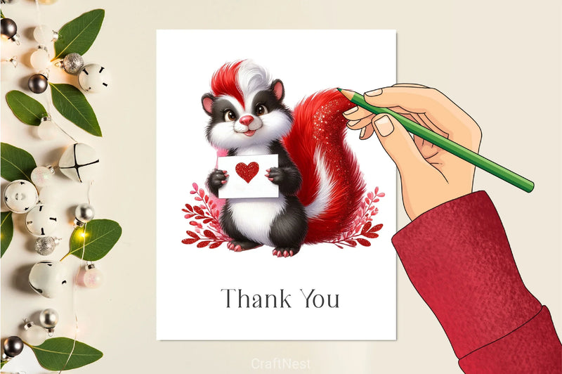 Cute Kawaii Skunk Clipart Bundle 2 - CraftNest - Digital Crafting and Art