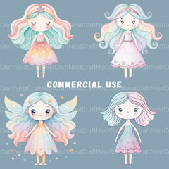 Whimsical Girls Clipart Bundle - CraftNest - Digital Crafting and Art