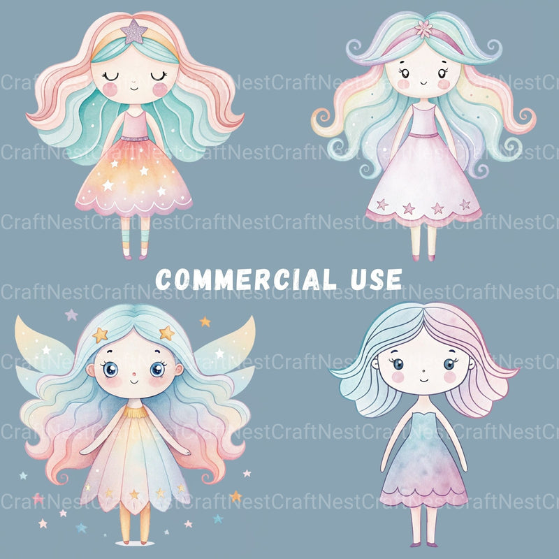 Whimsical Girls Clipart Bundle - CraftNest - Digital Crafting and Art