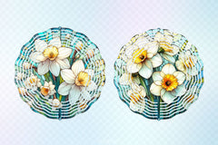 Daffodil Stained Glass Flower Clipart Bundle - CraftNest - Digital Crafting and Art