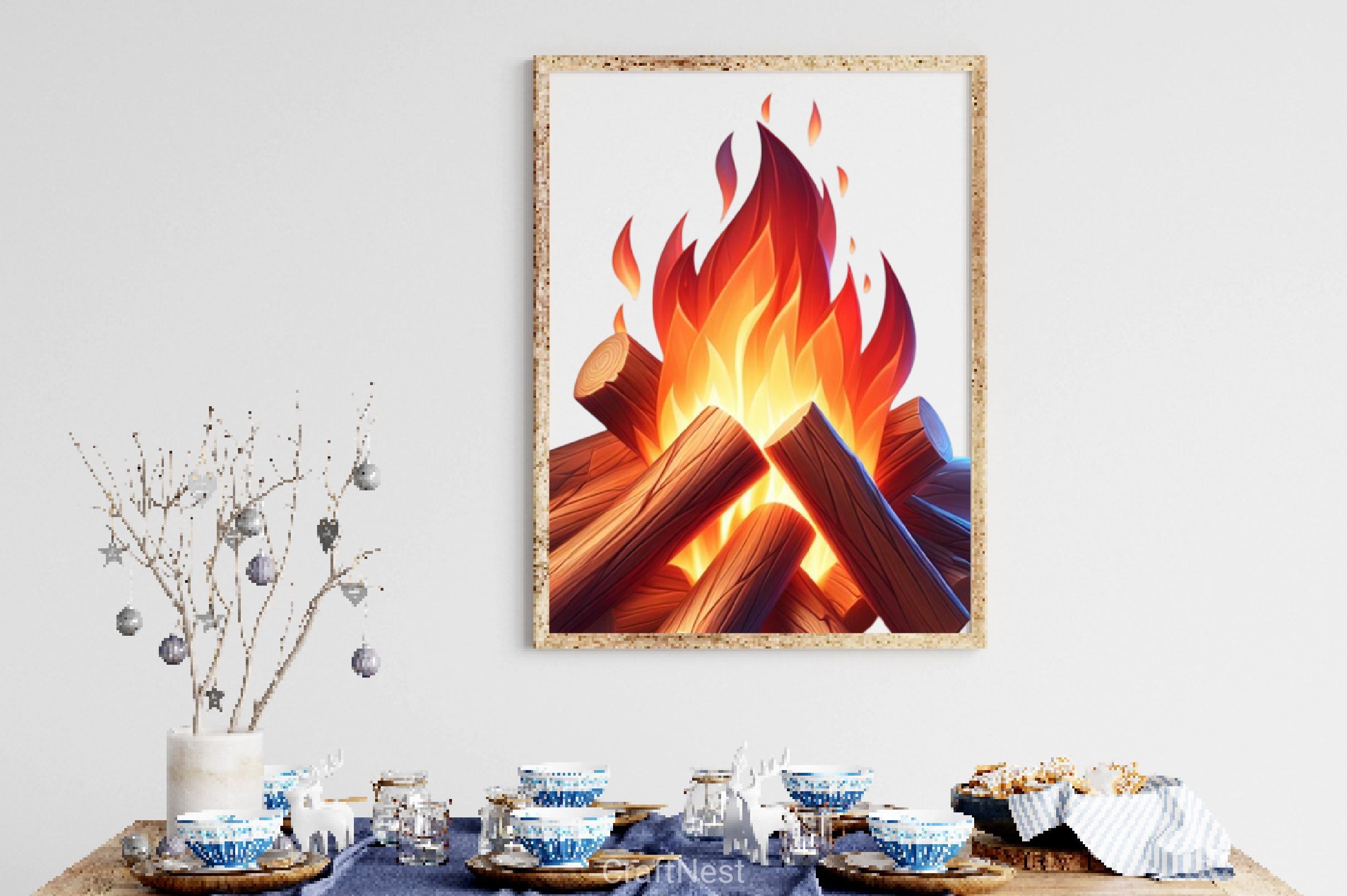 Wooden Bonfire Clipart Bundle 2 - CraftNest - Digital Crafting and Art