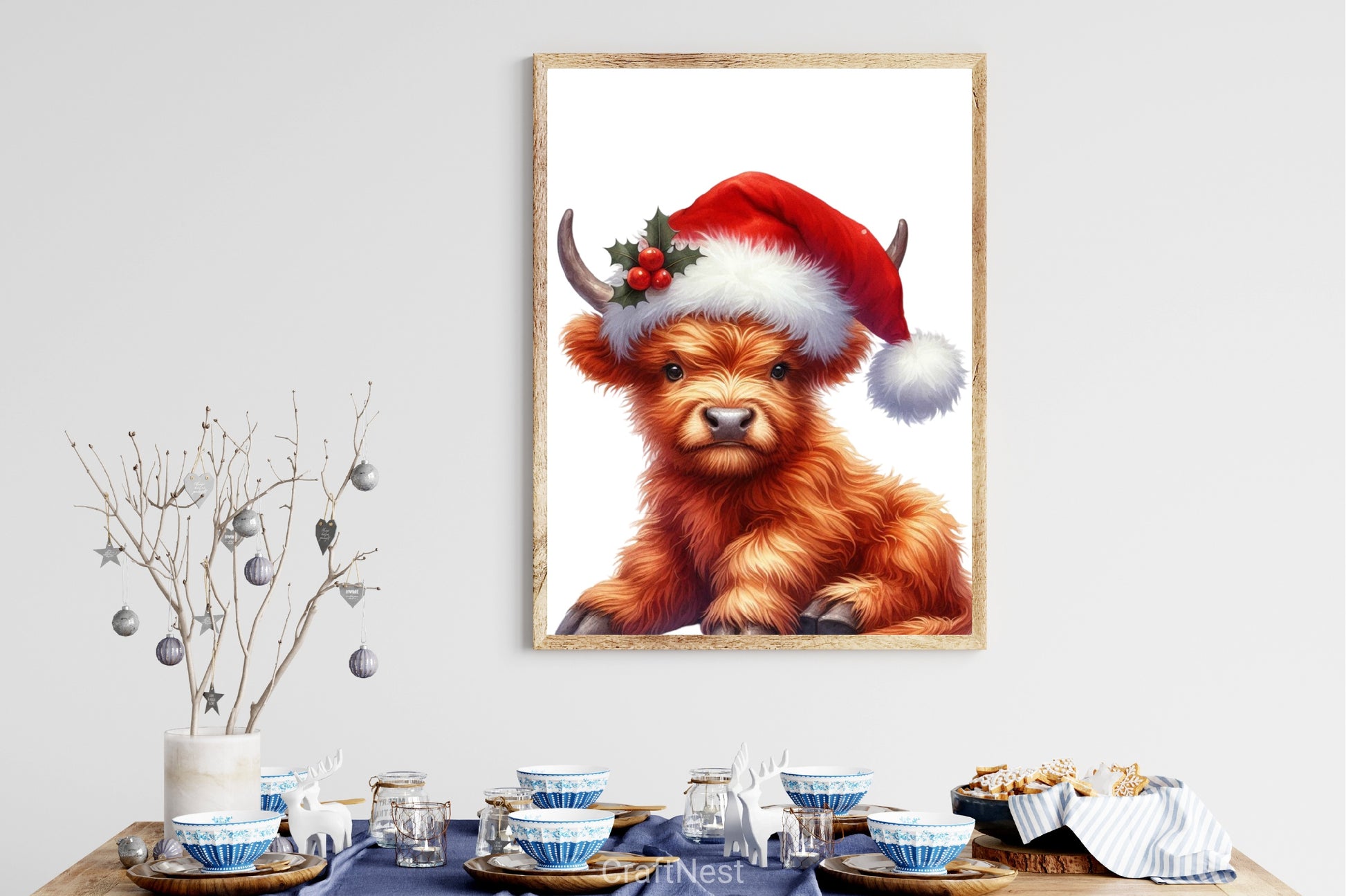 Christmas Baby Highland Cow Clipart Bundle - CraftNest - Digital Crafting and Art