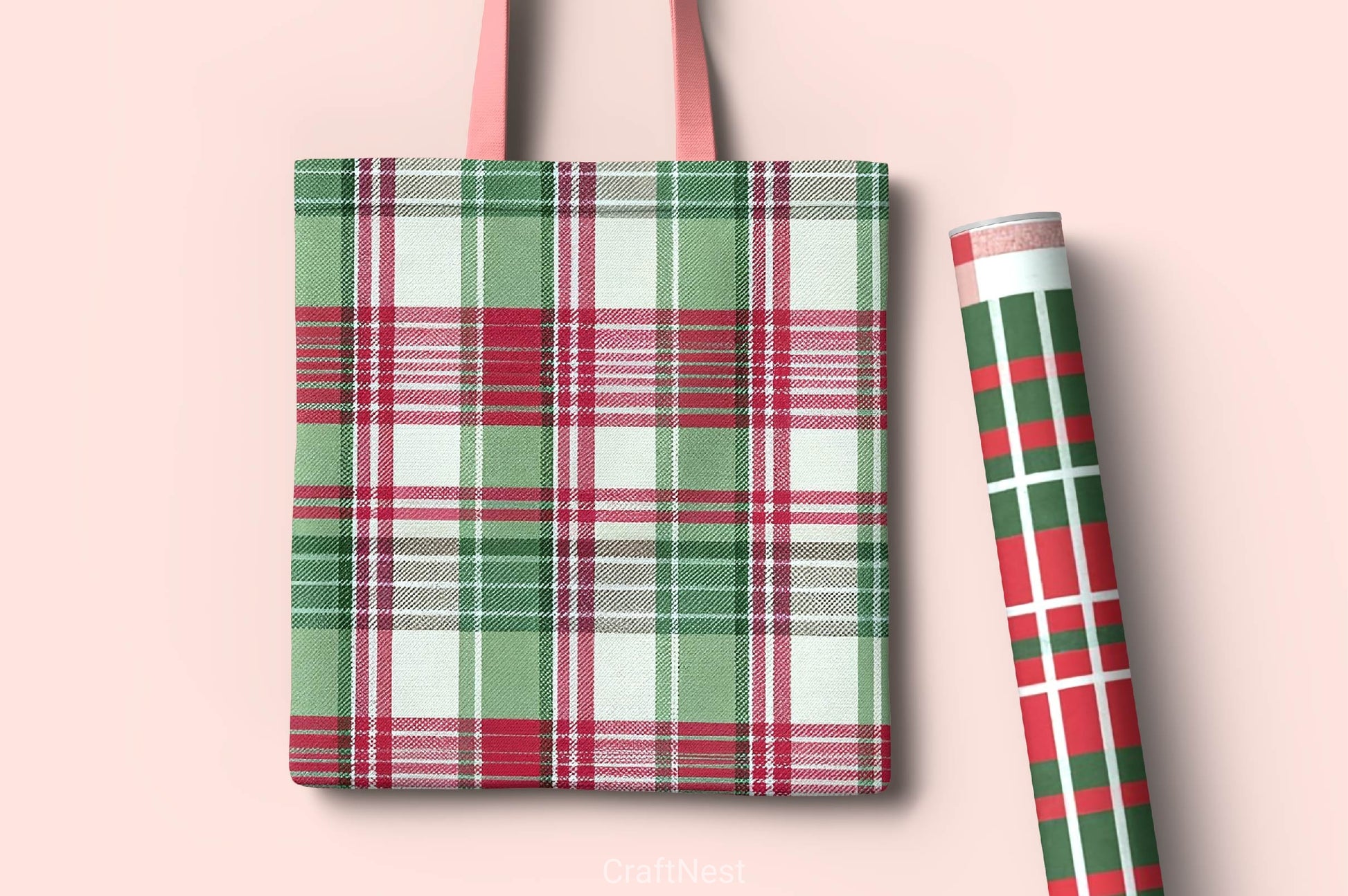 Christmas Plaid Linen Digital Paper - CraftNest - Digital Crafting and Art