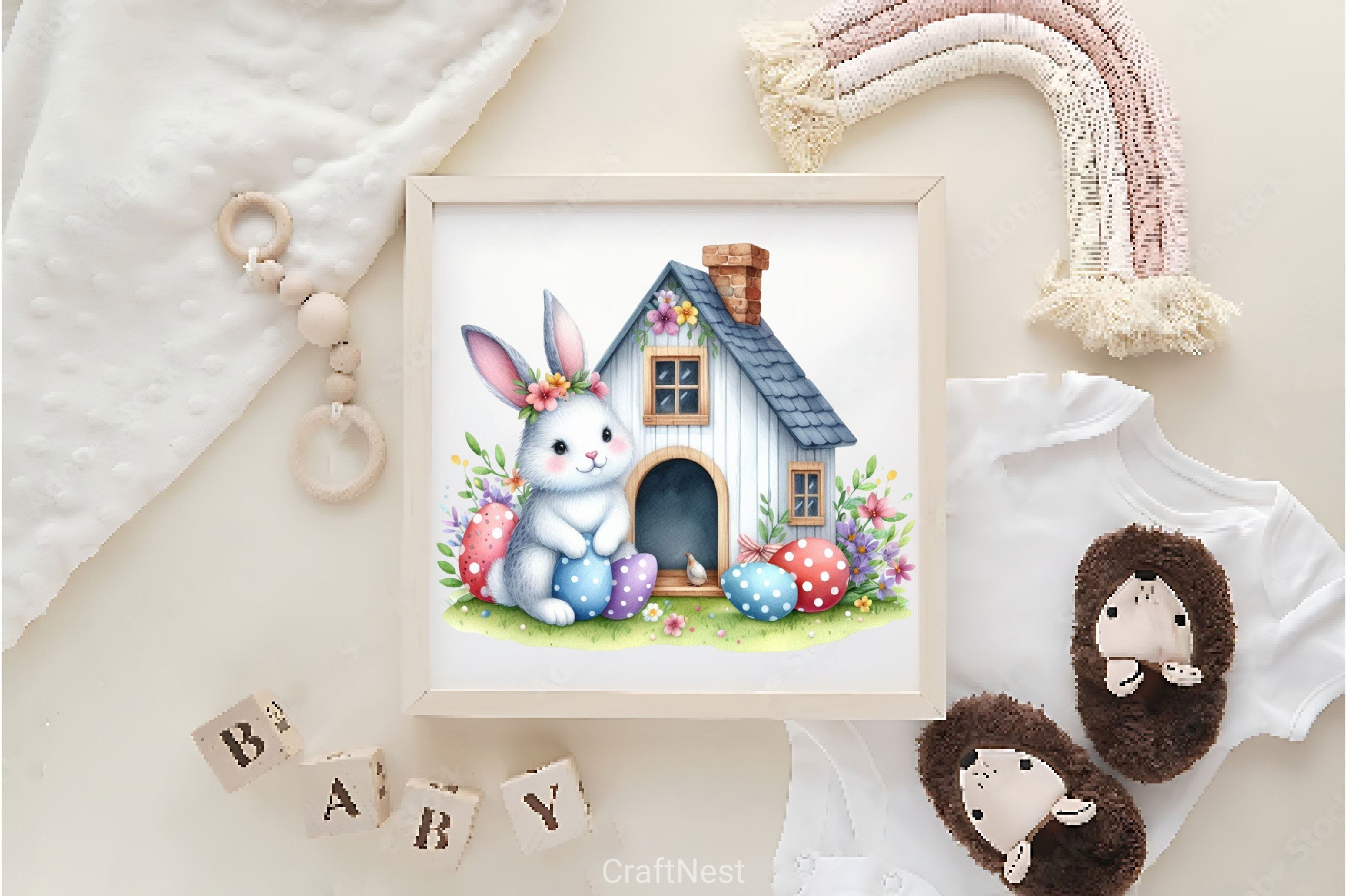 Easter Bunny House Clipart Bundle - CraftNest - Digital Crafting and Art