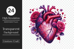 Gothic Floral Heart Clipart Bundle - CraftNest - Digital Crafting and Art