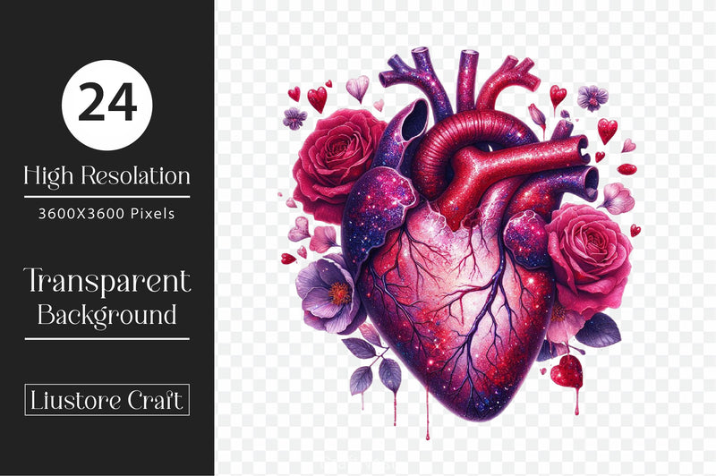 Gothic Floral Heart Clipart Bundle - CraftNest - Digital Crafting and Art