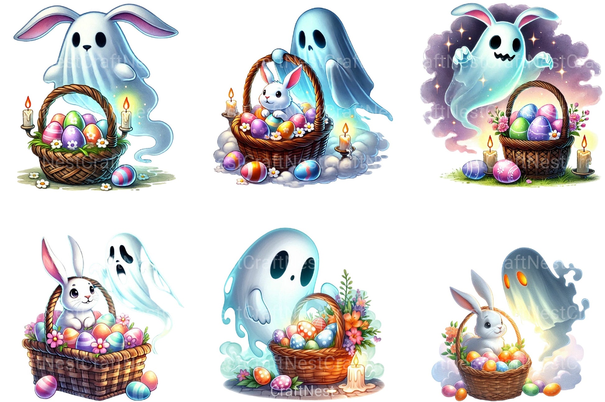 Easter Ghost Clipart Bundle - CraftNest - Digital Crafting and Art