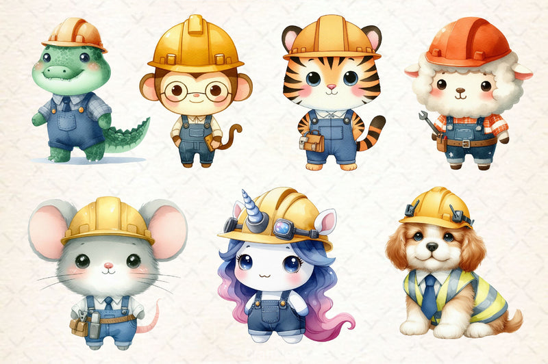 Engineer Animals Clipart Bundle - CraftNest - Digital Crafting and Art