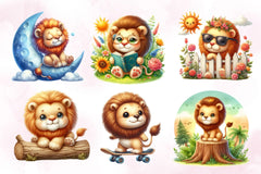 Cute Lion Clipart Bundle 4 - CraftNest - Digital Crafting and Art