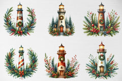 Christmas Lighthouse Clipart Bundle 2 - CraftNest - Digital Crafting and Art