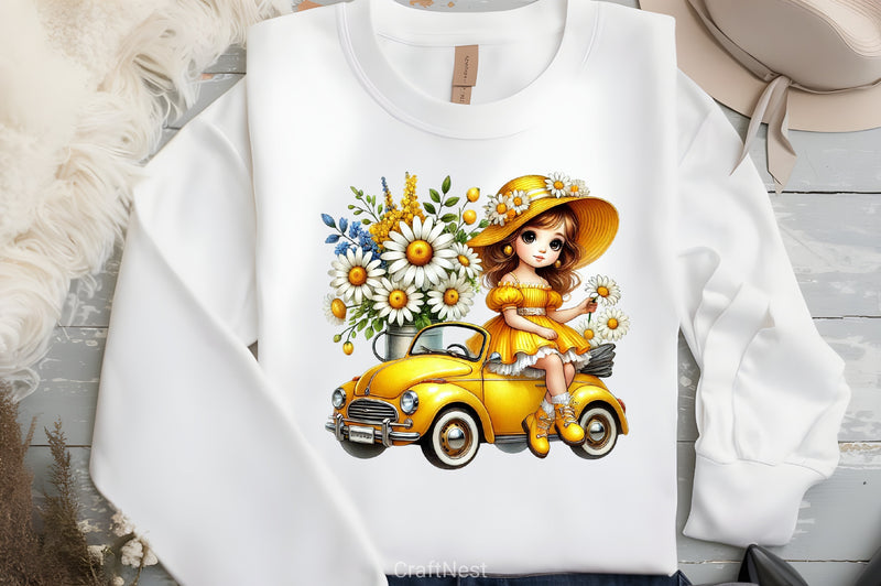 Daisy Girl Clipart Bundle - CraftNest - Digital Crafting and Art