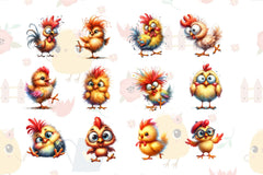 Chicken Chicken Clipart Bundle 6 - CraftNest - Digital Crafting and Art