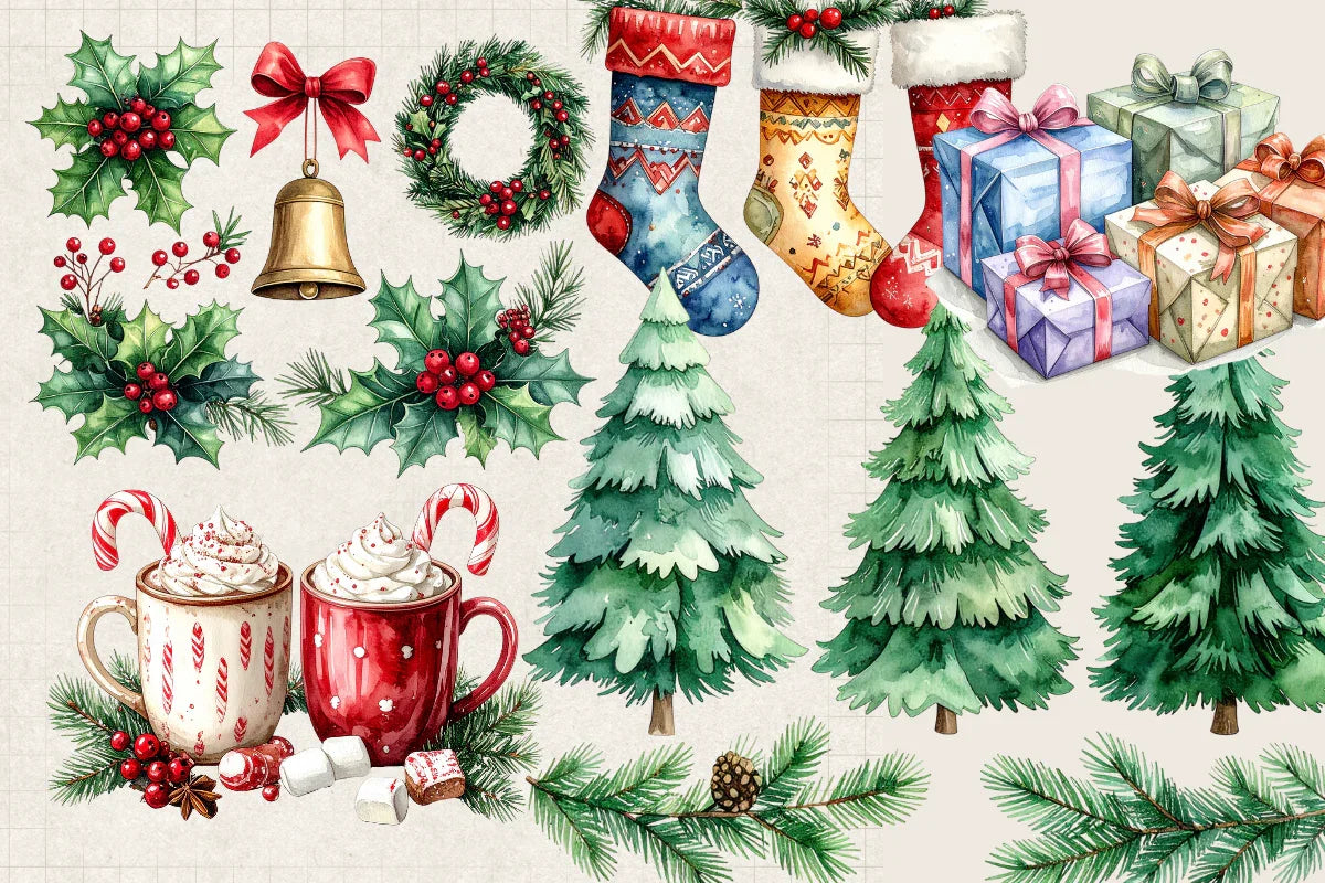 Festive Season Clipart - CraftNest - Digital Crafting and Art