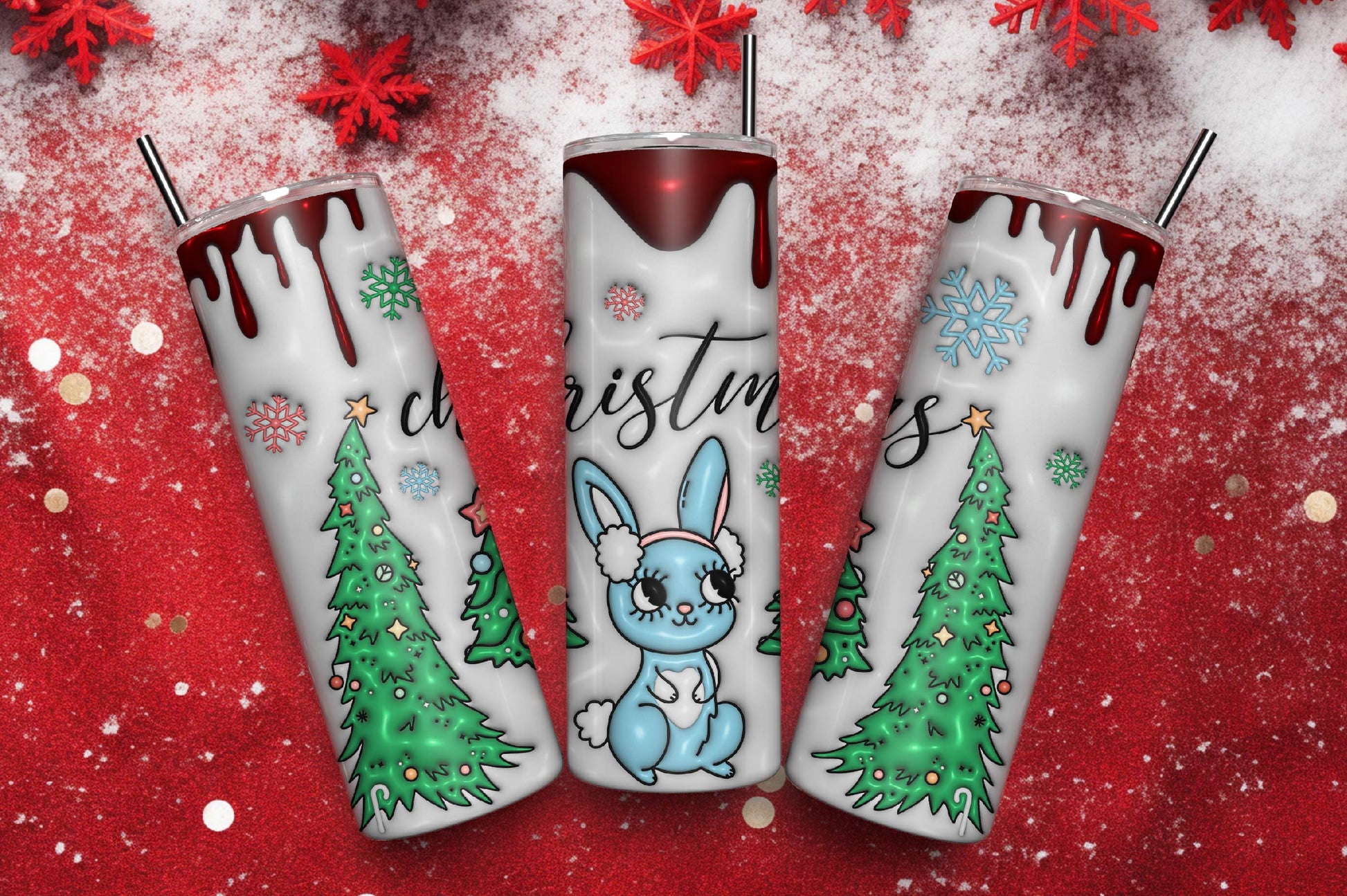 3D Inflated Christmas Tumbler Bundle 18 - CraftNest - Digital Crafting and Art