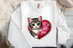 Love You Cat Valentine's Day Clipart Bundle 4 - CraftNest - Digital Crafting and Art