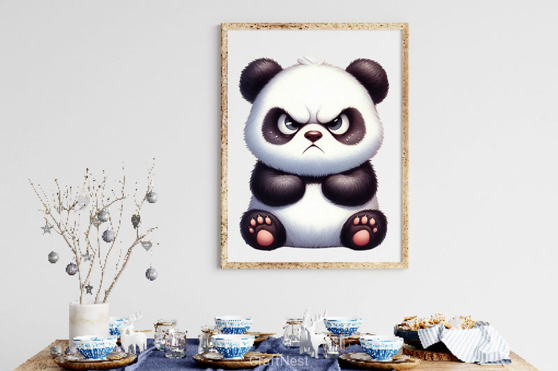 Funny Grumpy Panda Clipart Bundle - CraftNest - Digital Crafting and Art
