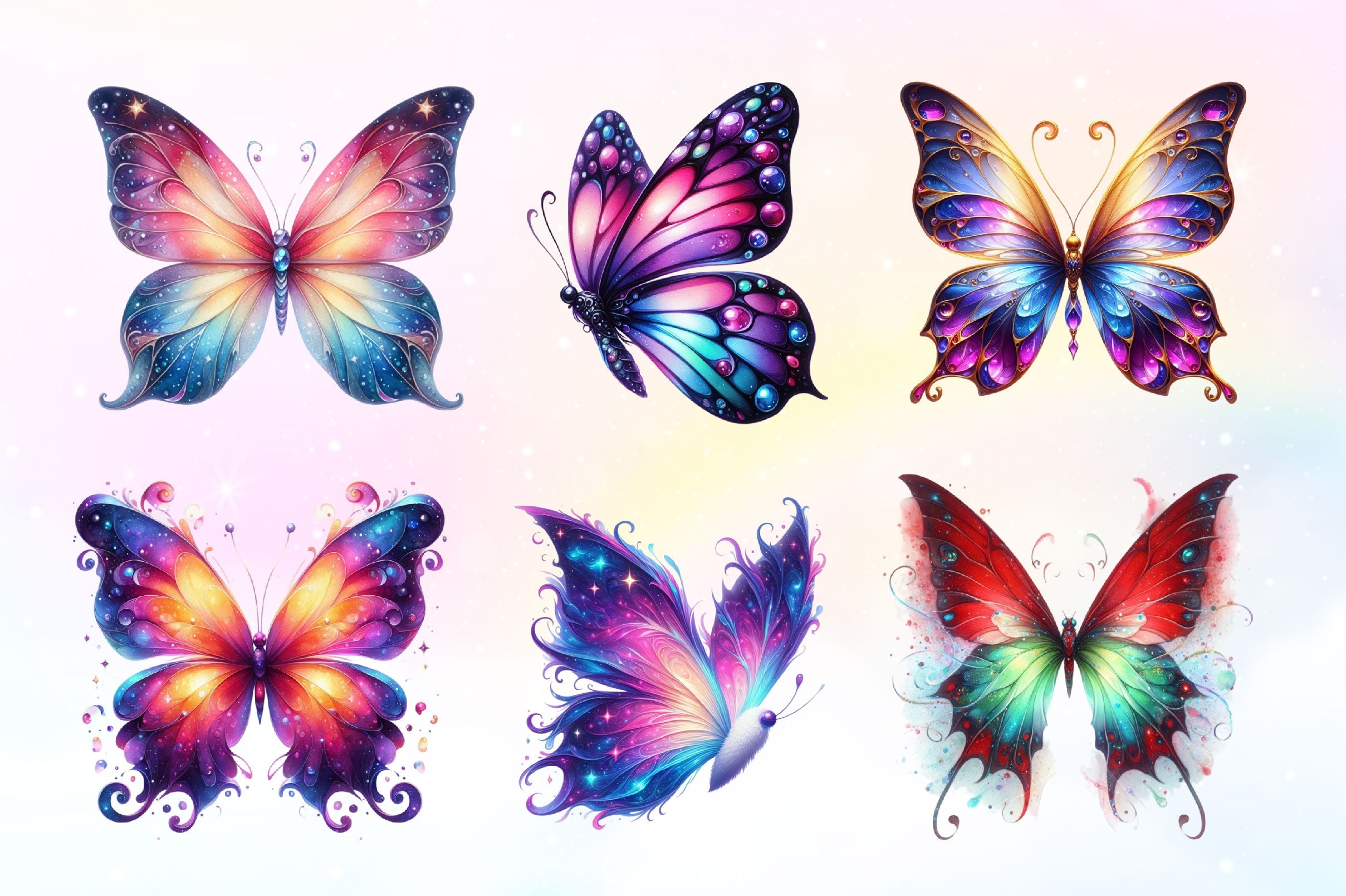 Magic Butterflies Butterfly Clipart Bundle - CraftNest - Digital Crafting and Art