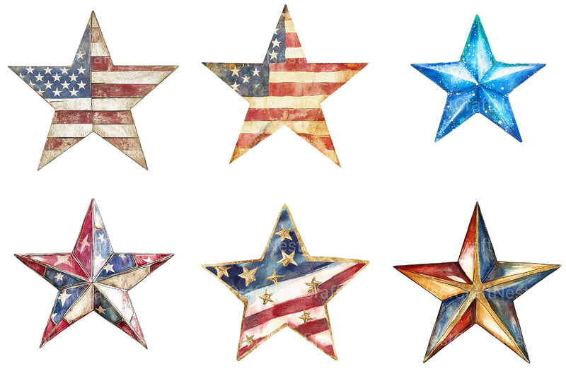 4th of July Stars Clipart - CraftNest - Digital Crafting and Art