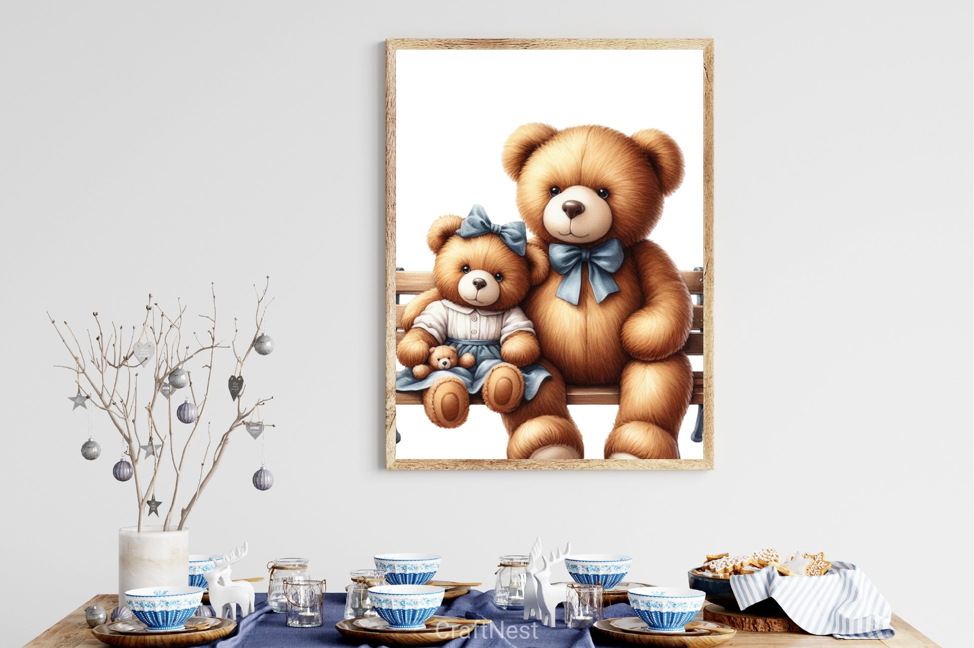 Teddy Bears Bench Clipart Bundle - CraftNest - Digital Crafting and Art