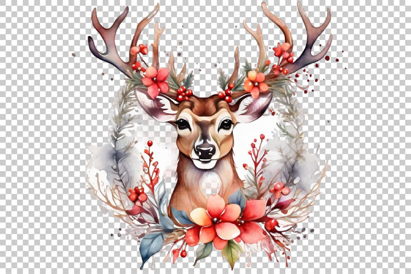 Christmas Deer Clipart Bundle 2 - CraftNest - Digital Crafting and Art