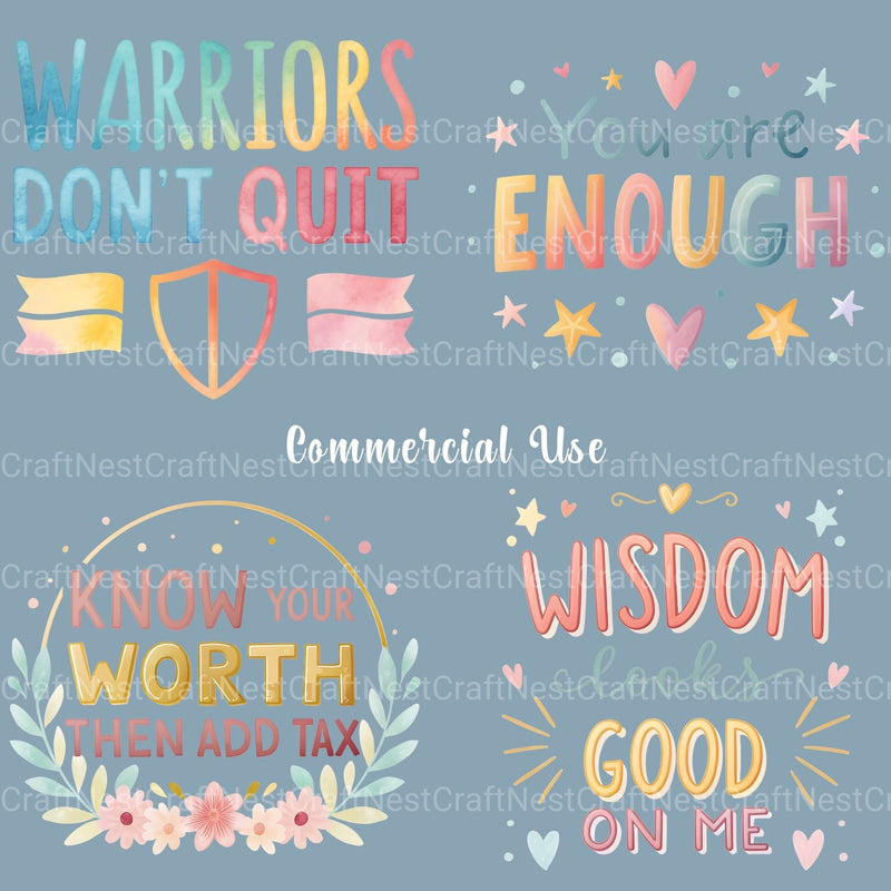Inspirational Quotes Clipart Bundle - CraftNest - Digital Crafting and Art