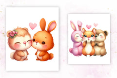 Cute Animal Kisses Clipart Bundle - CraftNest - Digital Crafting and Art