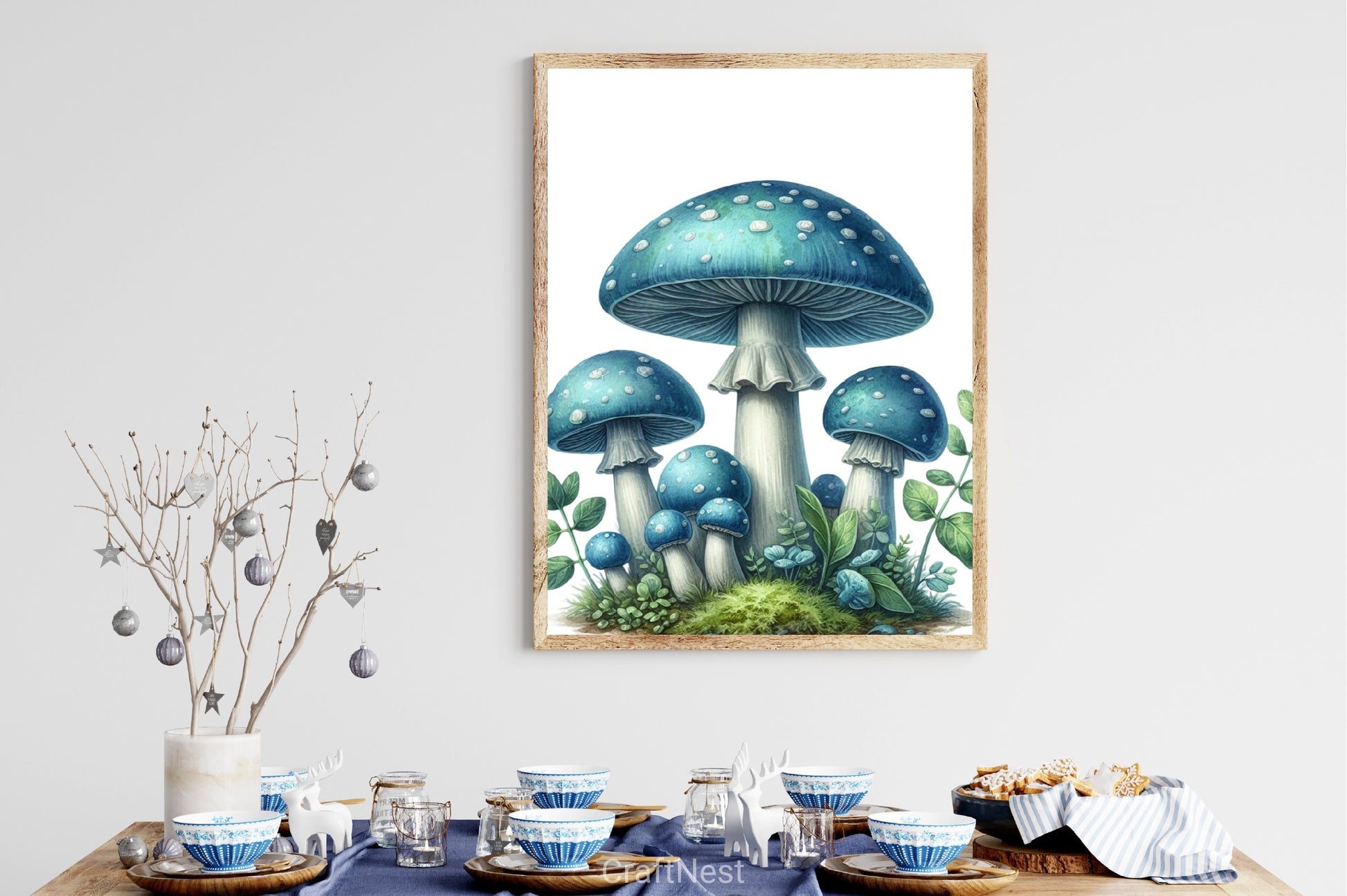 Blue Mushroom Clipart Bundle - CraftNest - Digital Crafting and Art
