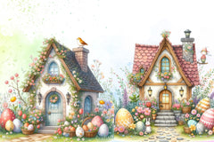 Cute Easter Eggs House Clipart Bundle - CraftNest - Digital Crafting and Art