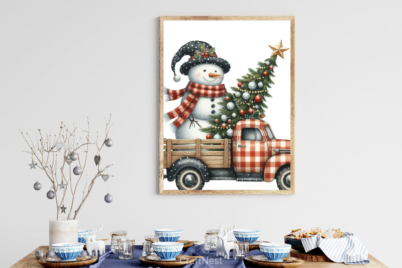 Merry Christmas Truck Clipart Bundle - CraftNest - Digital Crafting and Art